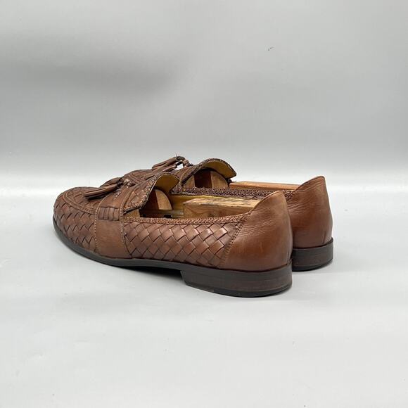 Cole Haan Shoes Mens 10.5 Brown Leather Woven Tassel Loafers Slip On Dress main image 11